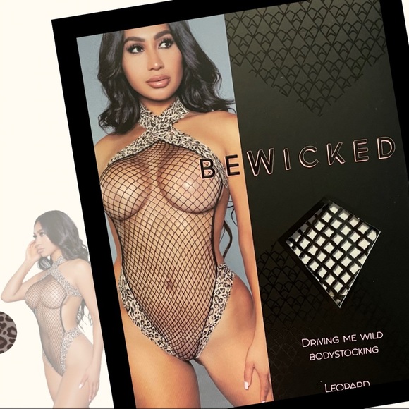 Driving Me Wild Leopard Fishnet Choker Bodysuit - Picture 8 of 10